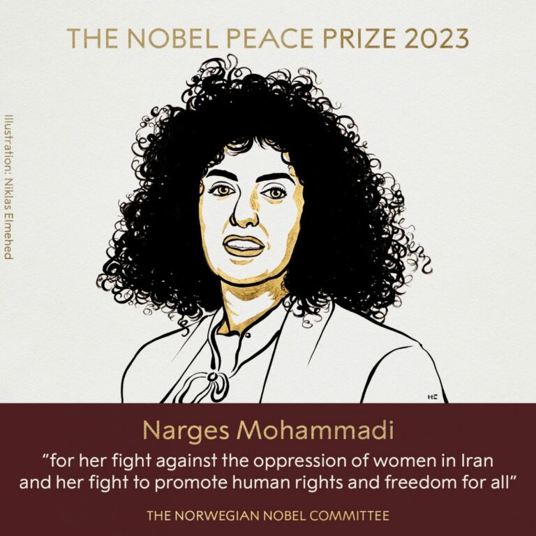 Activista iraniană Narges Mohammadi, laureata Premiului Nobel pentru Pace